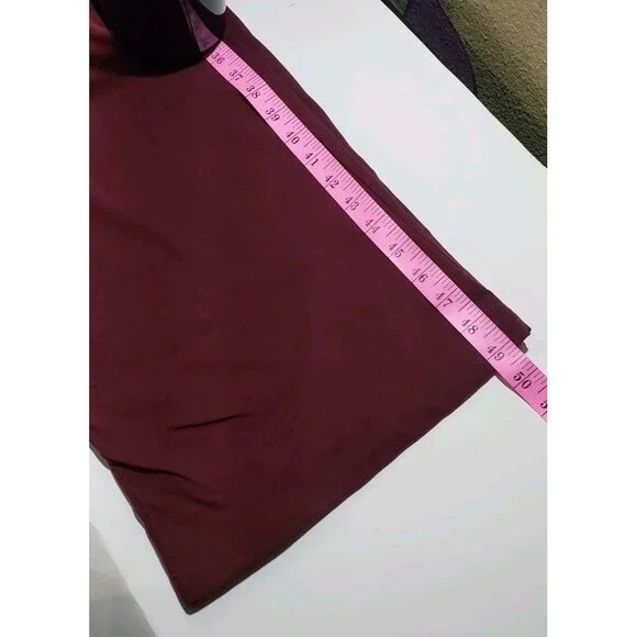 MNG Size 8 Maroon Center Drape Twist Front 100% Cotton Midi Dress - Picture 11 of 11